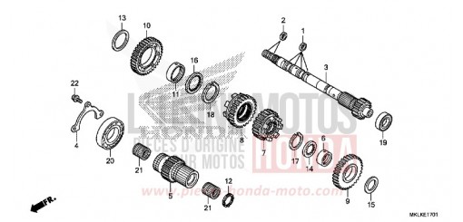 TRANSMISSION (MAINSHAFT) (NC750SD) NC750SDK de 2019